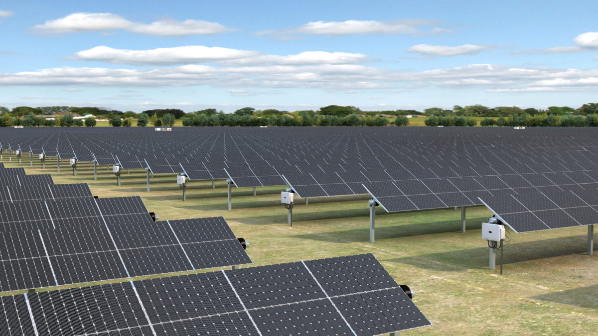 Bi-facial 'tracker' solar panels achieve far greater efficiency